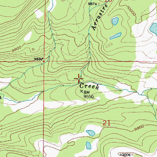 Topographic Map of Arrastre Creek, WY