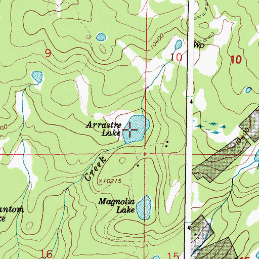 Topographic Map of Arrastre Lake, WY