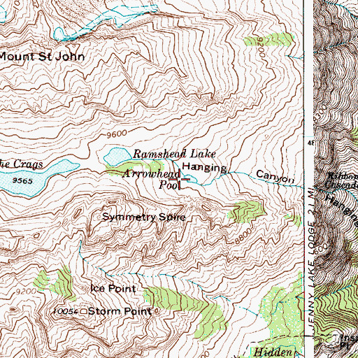 Topographic Map of Arrowhead Pool, WY