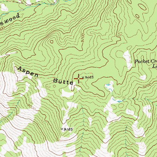 Topographic Map of Aspen Butte, WY