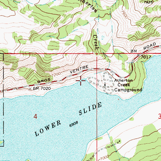 Topographic Map of Atherton Creek, WY