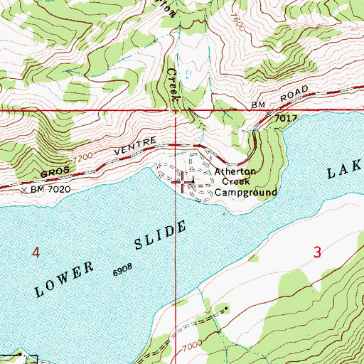 Topographic Map of Atherton Creek Campground, WY