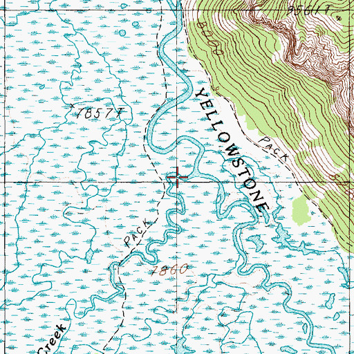 Topographic Map of Atlantic Creek, WY