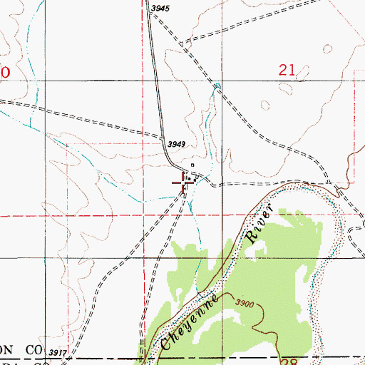 Topographic Map of Au 7 Ranch, WY