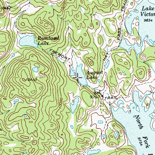 Topographic Map of August Lake, WY