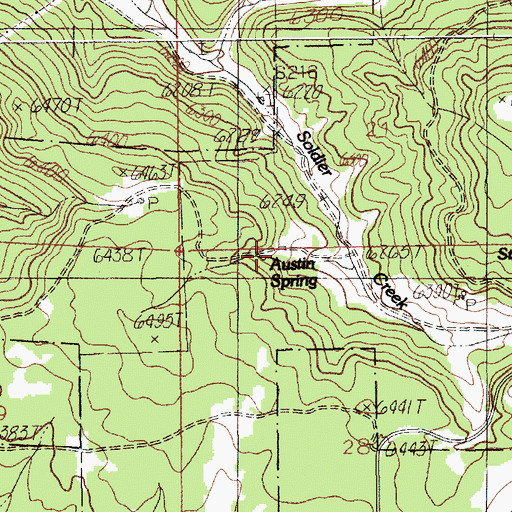 Topographic Map of Austin Spring, WY