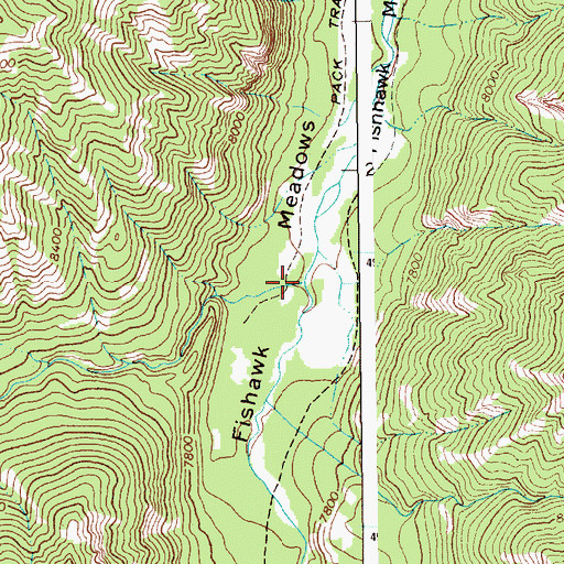 Topographic Map of Avalanche Creek, WY