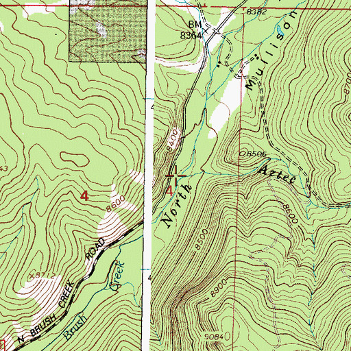 Topographic Map of Aztec Creek, WY