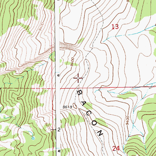 Topographic Map of Bacon Ridge, WY