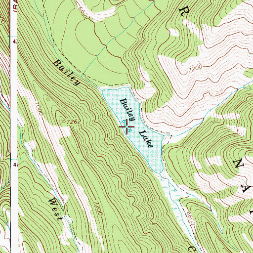 Topographic Map of Bailey Lake, WY