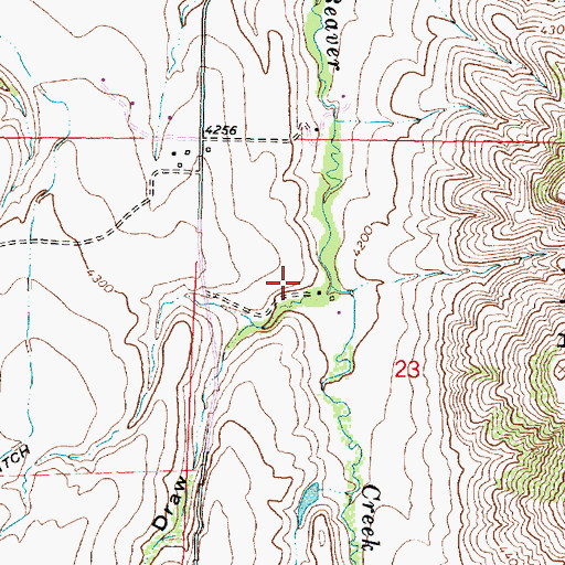 Topographic Map of Baker Draw, WY