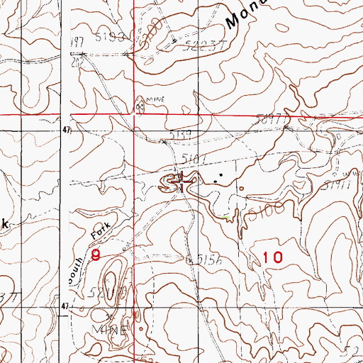 Topographic Map of Baker Ranch, WY