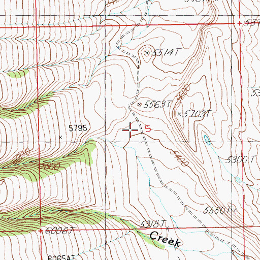 Topographic Map of Bakers Ranch, WY