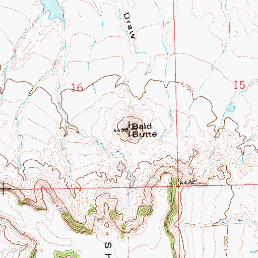 Topographic Map of Bald Butte, WY