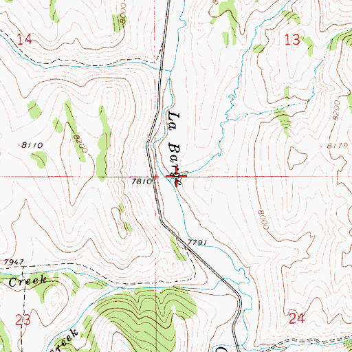 Topographic Map of Bald Hornet Creek, WY