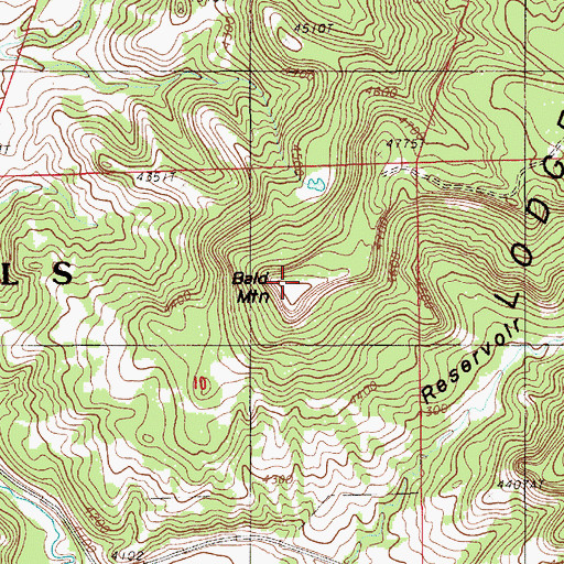 Topographic Map of Bald Mountain, WY