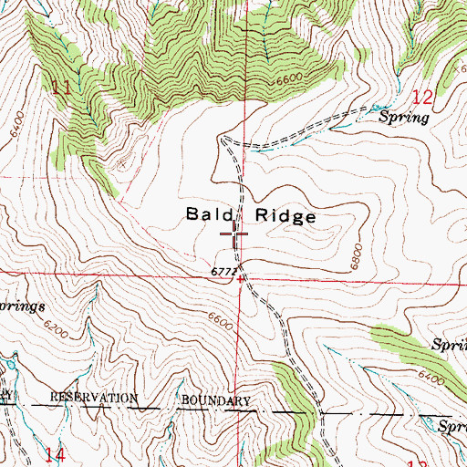 Topographic Map of Bald Ridge, WY