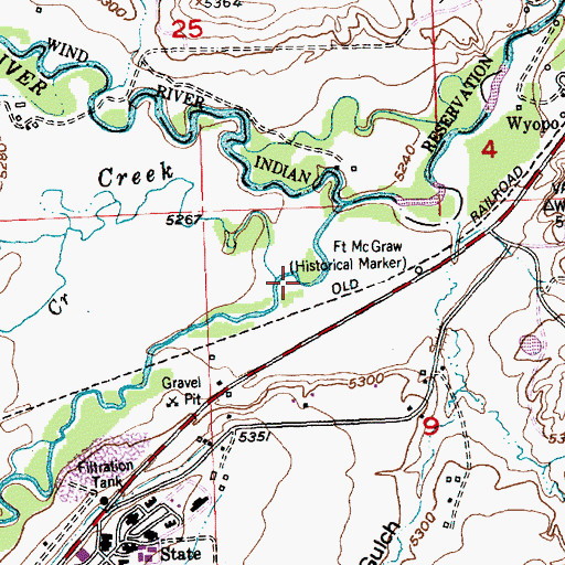 Topographic Map of Baldwin Creek, WY