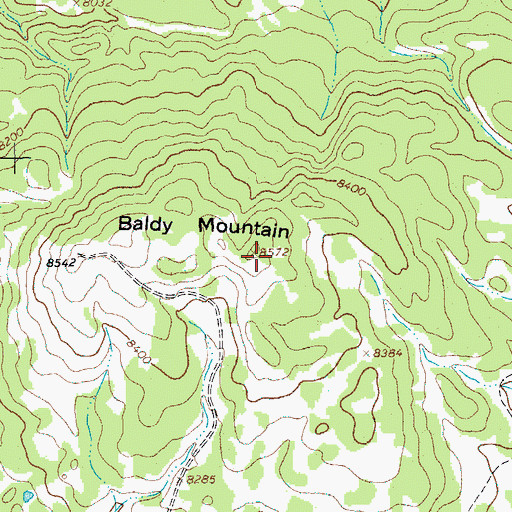 Topographic Map of Baldy Mountain, WY