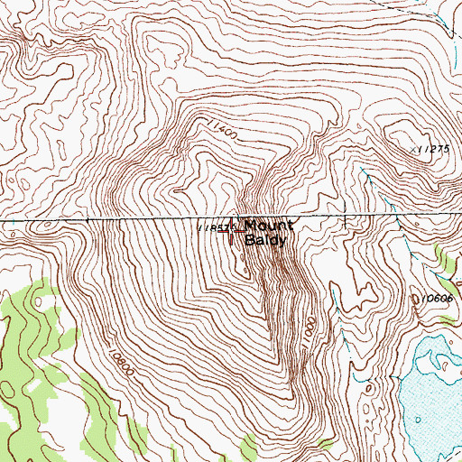 Topographic Map of Mount Baldy, WY