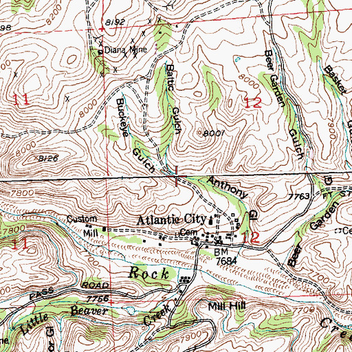 Topographic Map of Baltic Gulch, WY