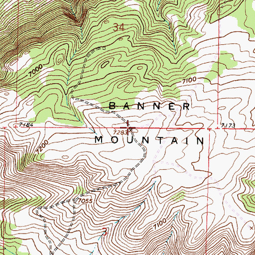 Topographic Map of Banner Mountain, WY
