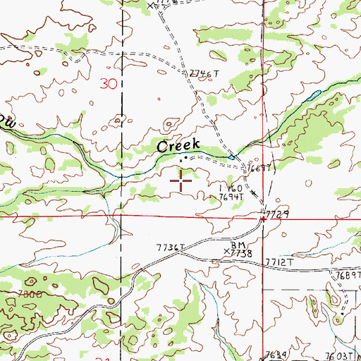 Topographic Map of Bar Ed Ranch, WY