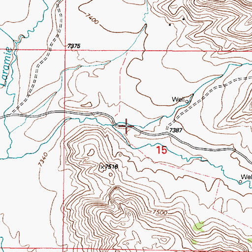 Topographic Map of Bar M Creek, WY