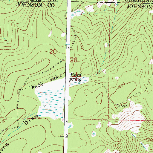 Topographic Map of Bard Spring, WY