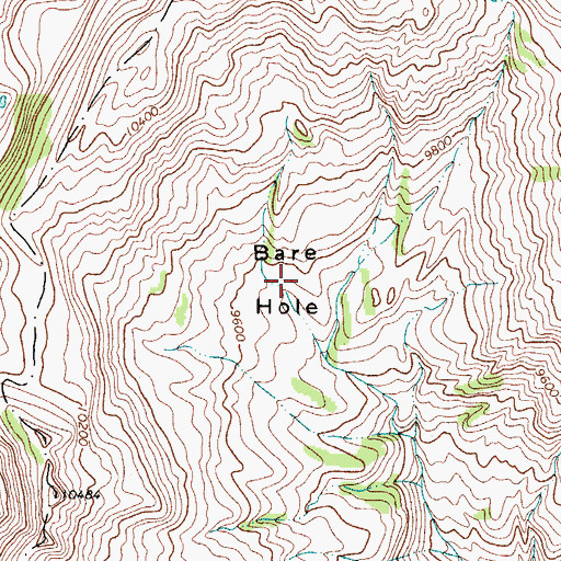 Topographic Map of Bare Hole, WY