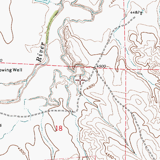 Topographic Map of Barker Draw, WY