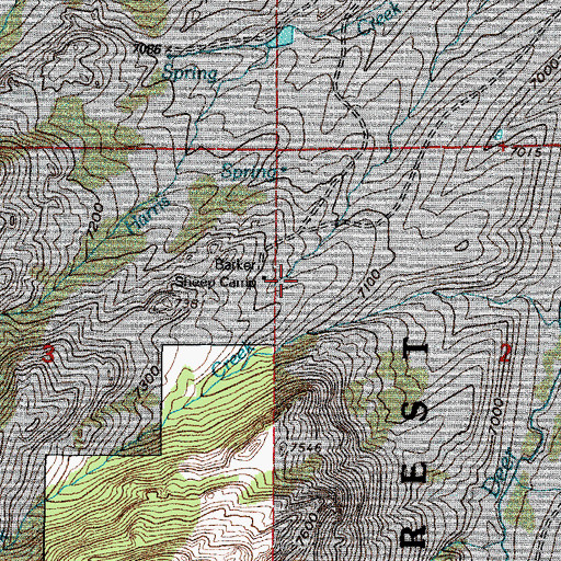 Topographic Map of Barker Sheep Camp, WY