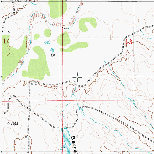 Topographic Map of Barrel Draw, WY