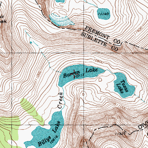 Topographic Map of Barren Lake, WY