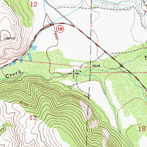 Topographic Map of Barrett Creek, WY