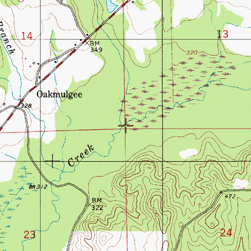 Topographic Map of Holsombech Creek, AL