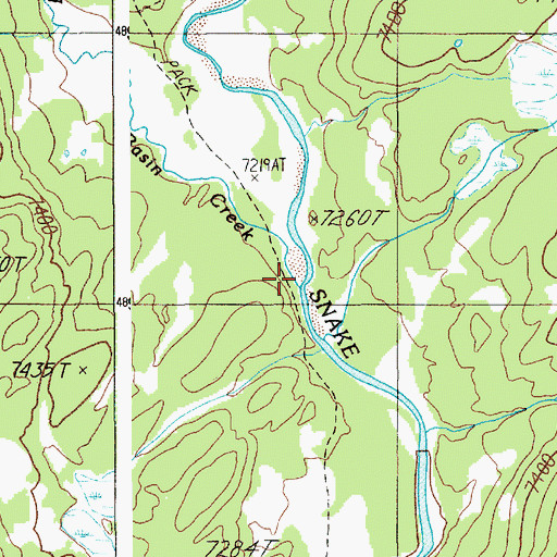 Topographic Map of Basin Creek, WY