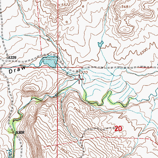 Topographic Map of Basin Draw, WY