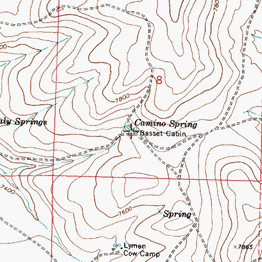 Topographic Map of Basset Cabin, WY