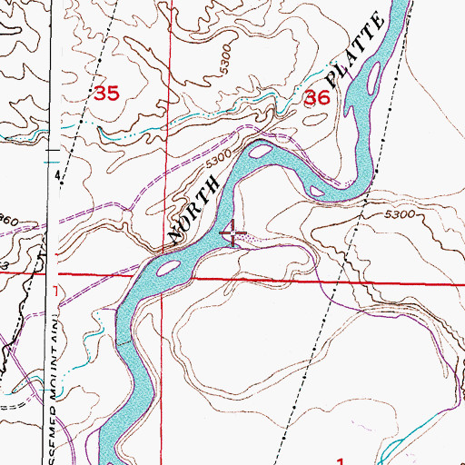 Topographic Map of Bates Creek, WY