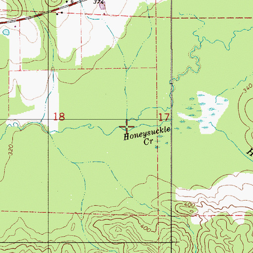 Topographic Map of Honeysuckle Creek, AL