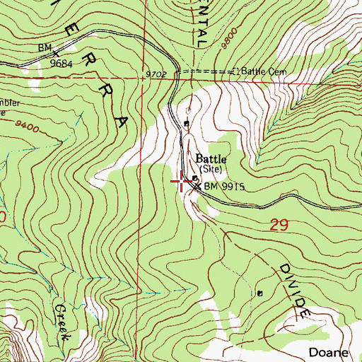 Topographic Map of Battle (historical), WY