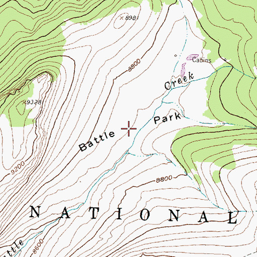 Topographic Map of Battle Park, WY