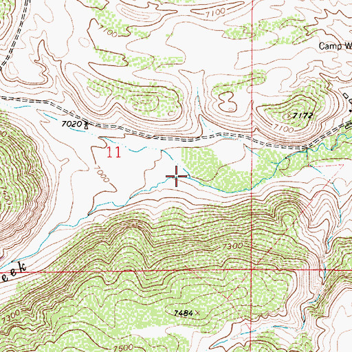 Topographic Map of Bean Creek, WY