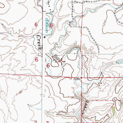 Topographic Map of Bean Creek, WY