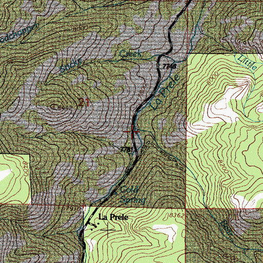 Topographic Map of Bear Creek, WY