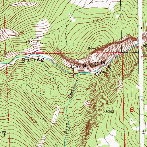 Topographic Map of Bear Creek, WY