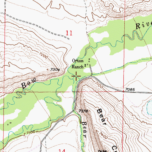 Topographic Map of Bear Creek, WY