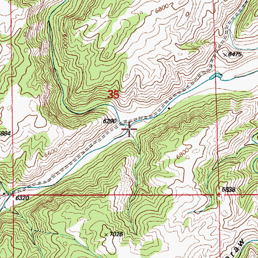 Topographic Map of Bear Creek, WY