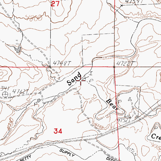 Topographic Map of Bear Creek, WY